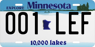 MN license plate 001LEF
