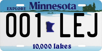 MN license plate 001LEJ
