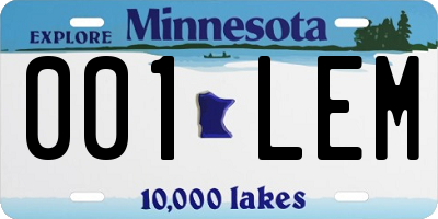 MN license plate 001LEM