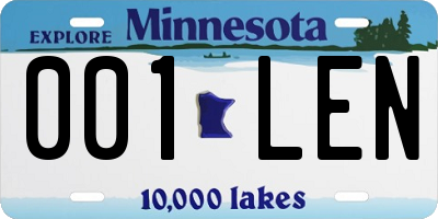 MN license plate 001LEN