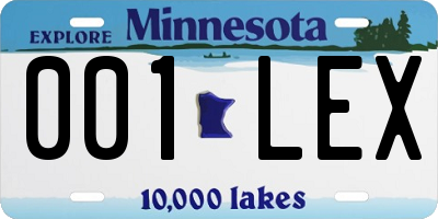MN license plate 001LEX