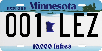 MN license plate 001LEZ
