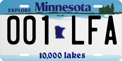 MN license plate 001LFA