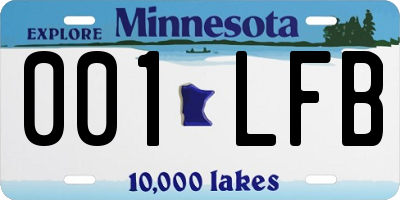 MN license plate 001LFB