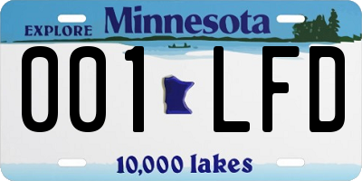 MN license plate 001LFD
