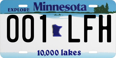 MN license plate 001LFH