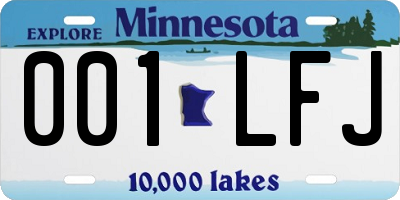 MN license plate 001LFJ