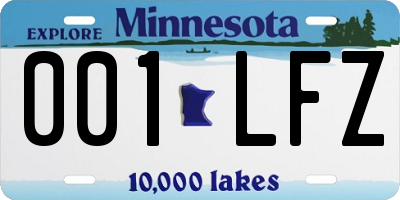 MN license plate 001LFZ