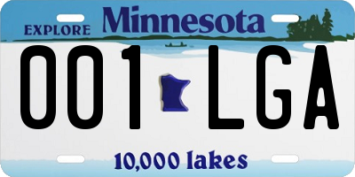 MN license plate 001LGA