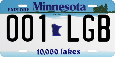 MN license plate 001LGB