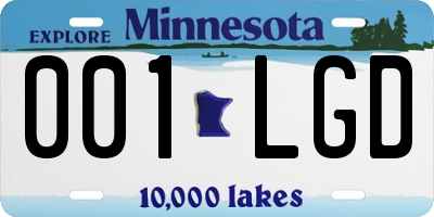 MN license plate 001LGD