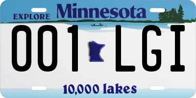 MN license plate 001LGI