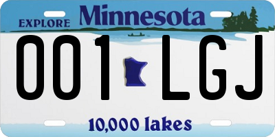 MN license plate 001LGJ