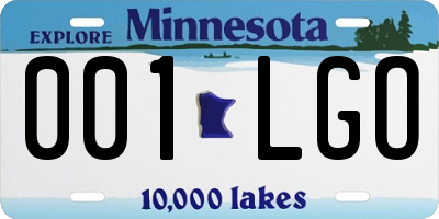 MN license plate 001LGO