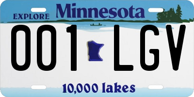 MN license plate 001LGV