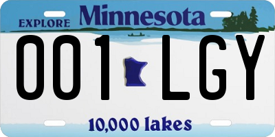 MN license plate 001LGY