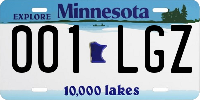 MN license plate 001LGZ