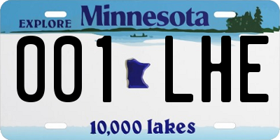 MN license plate 001LHE