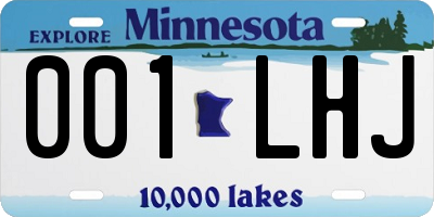 MN license plate 001LHJ
