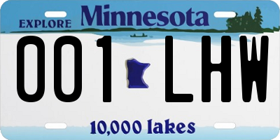 MN license plate 001LHW