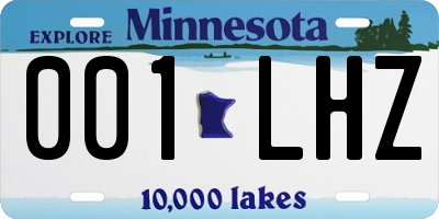 MN license plate 001LHZ
