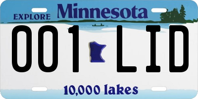 MN license plate 001LID