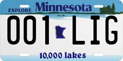 MN license plate 001LIG