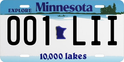 MN license plate 001LII