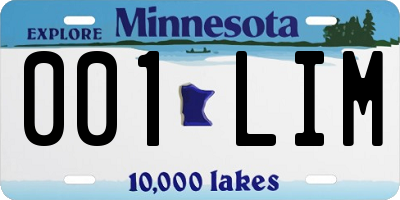 MN license plate 001LIM