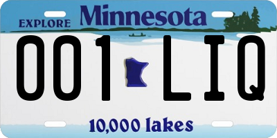 MN license plate 001LIQ