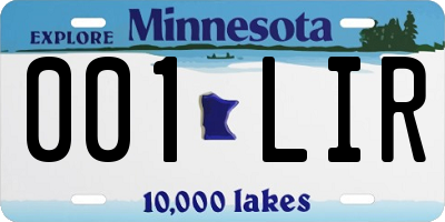MN license plate 001LIR