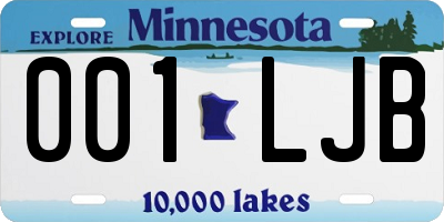MN license plate 001LJB