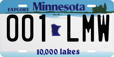 MN license plate 001LMW