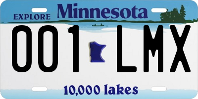 MN license plate 001LMX