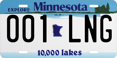 MN license plate 001LNG