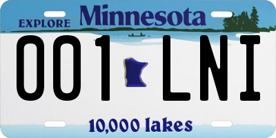 MN license plate 001LNI