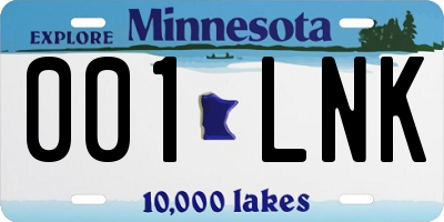 MN license plate 001LNK