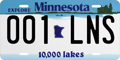 MN license plate 001LNS