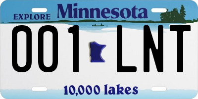 MN license plate 001LNT