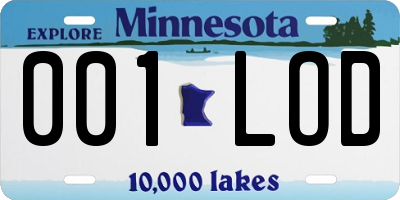 MN license plate 001LOD