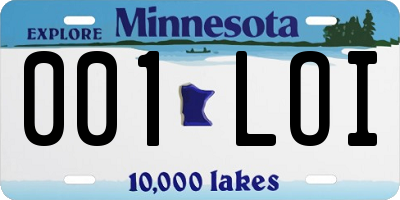 MN license plate 001LOI