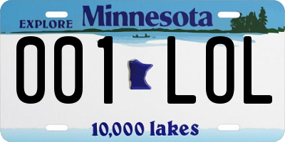 MN license plate 001LOL