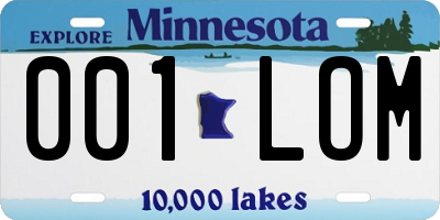 MN license plate 001LOM