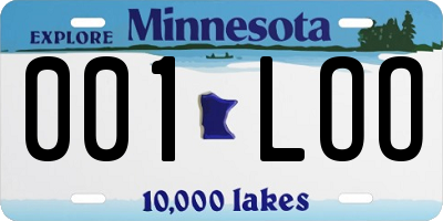 MN license plate 001LOO