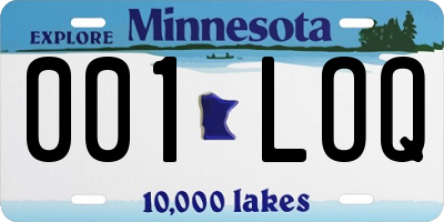 MN license plate 001LOQ