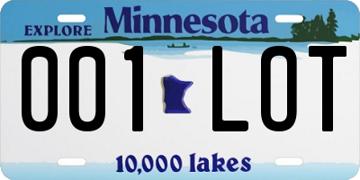 MN license plate 001LOT