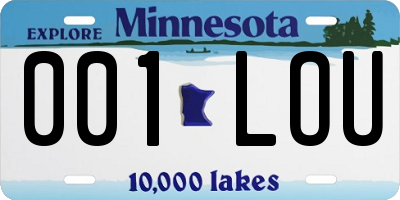 MN license plate 001LOU