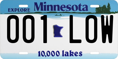 MN license plate 001LOW