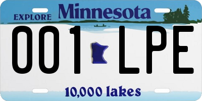 MN license plate 001LPE