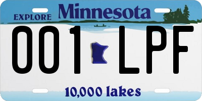 MN license plate 001LPF